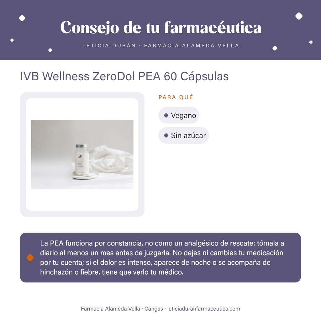 IVB Wellness ZeroDol PEA 60 Cápsulas – consejo de tu farmacéutica