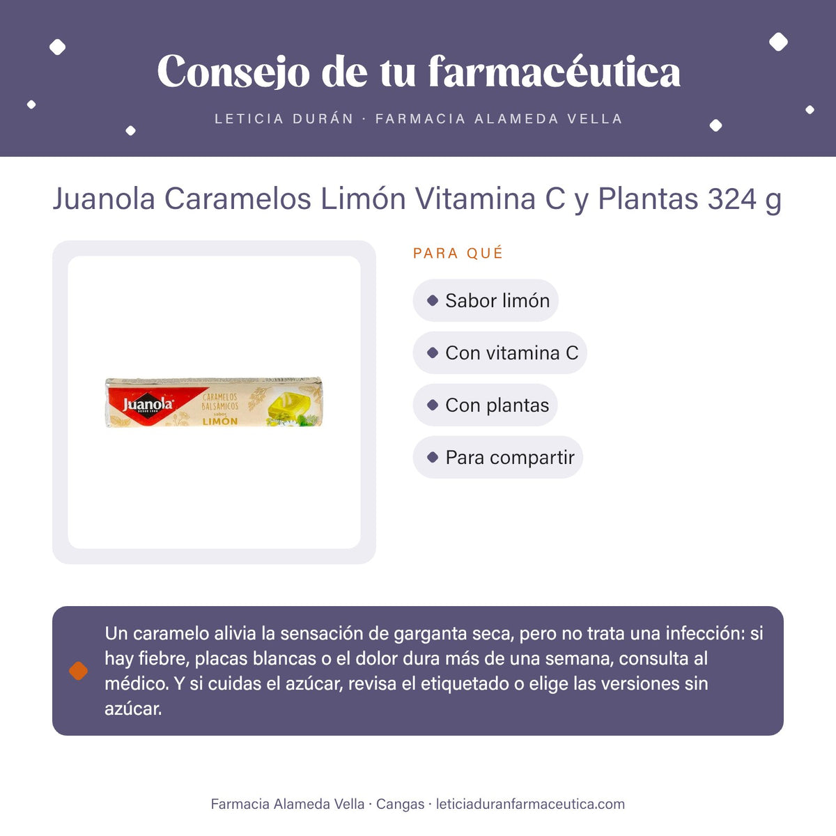 Juanola Caramelos Limón Vitamina C y Plantas 324 g – consejo de tu farmacéutica