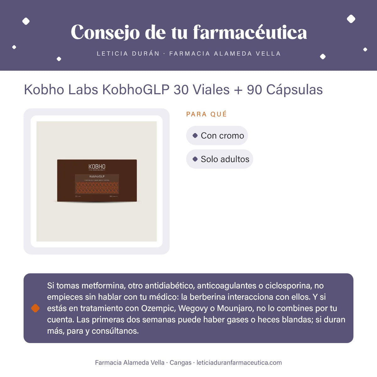 Kobho Labs KobhoGLP 30 Viales + 90 Cápsulas – consejo de tu farmacéutica