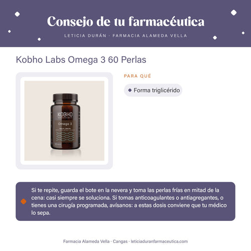 Kobho Labs Omega 3 60 Perlas – consejo de tu farmacéutica