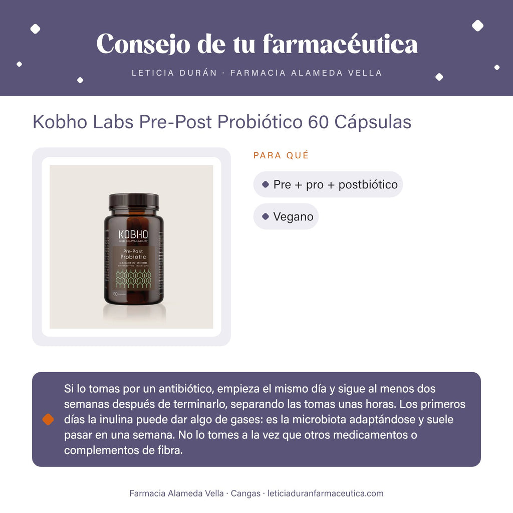 Kobho Labs Pre-Post Probiótico 60 Cápsulas – consejo de tu farmacéutica