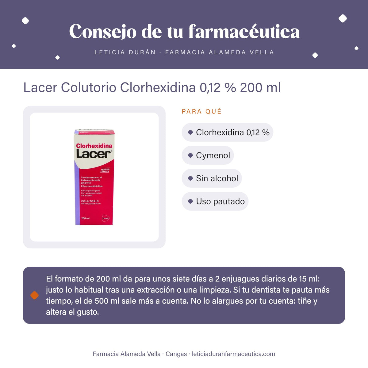 Lacer Colutorio Clorhexidina 0,12 % 200 ml – consejo de tu farmacéutica
