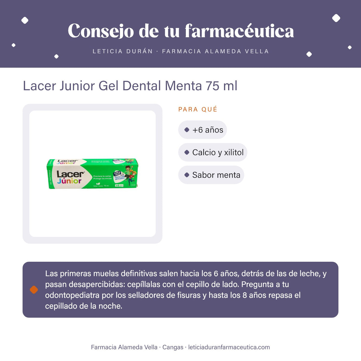 Lacer Junior Gel Dental Menta 75 ml – consejo de tu farmacéutica