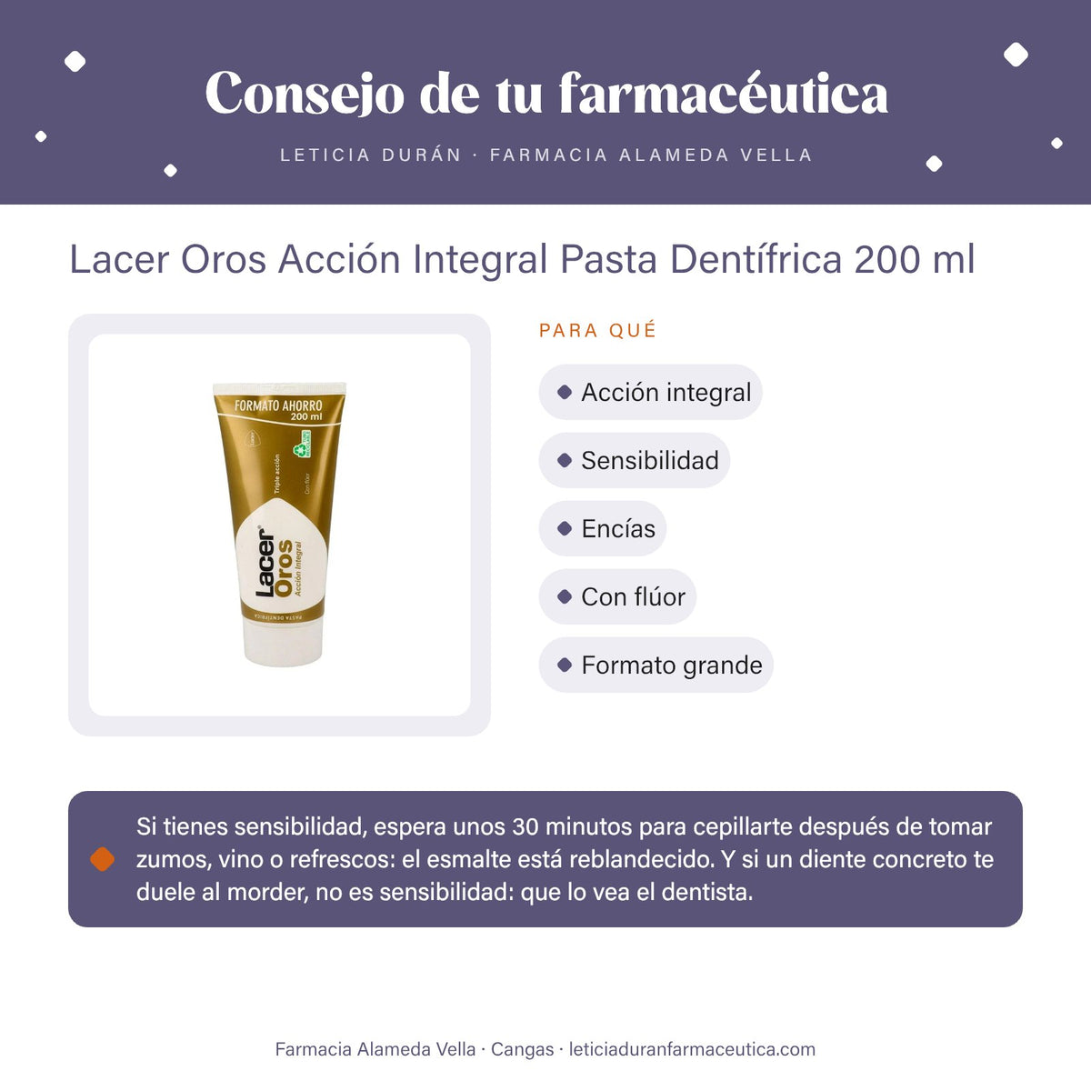 Lacer Oros Acción Integral Pasta Dentífrica 200 ml – consejo de tu farmacéutica