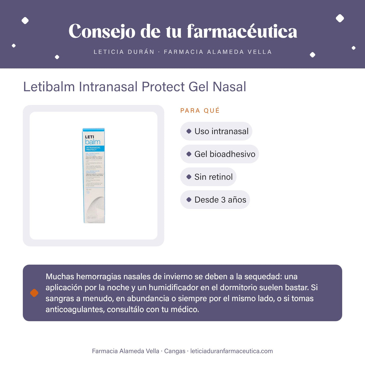 Letibalm Intranasal Protect Gel Nasal – consejo de tu farmacéutica