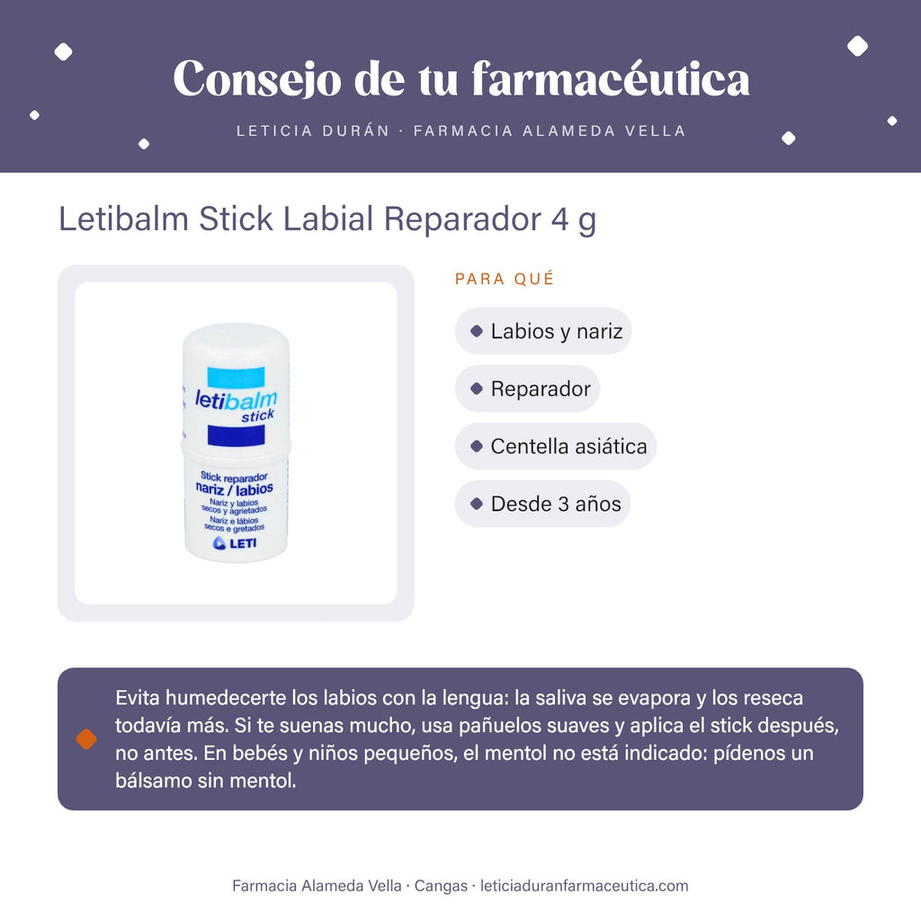 Letibalm Stick Labial Reparador 4 g – consejo de tu farmacéutica