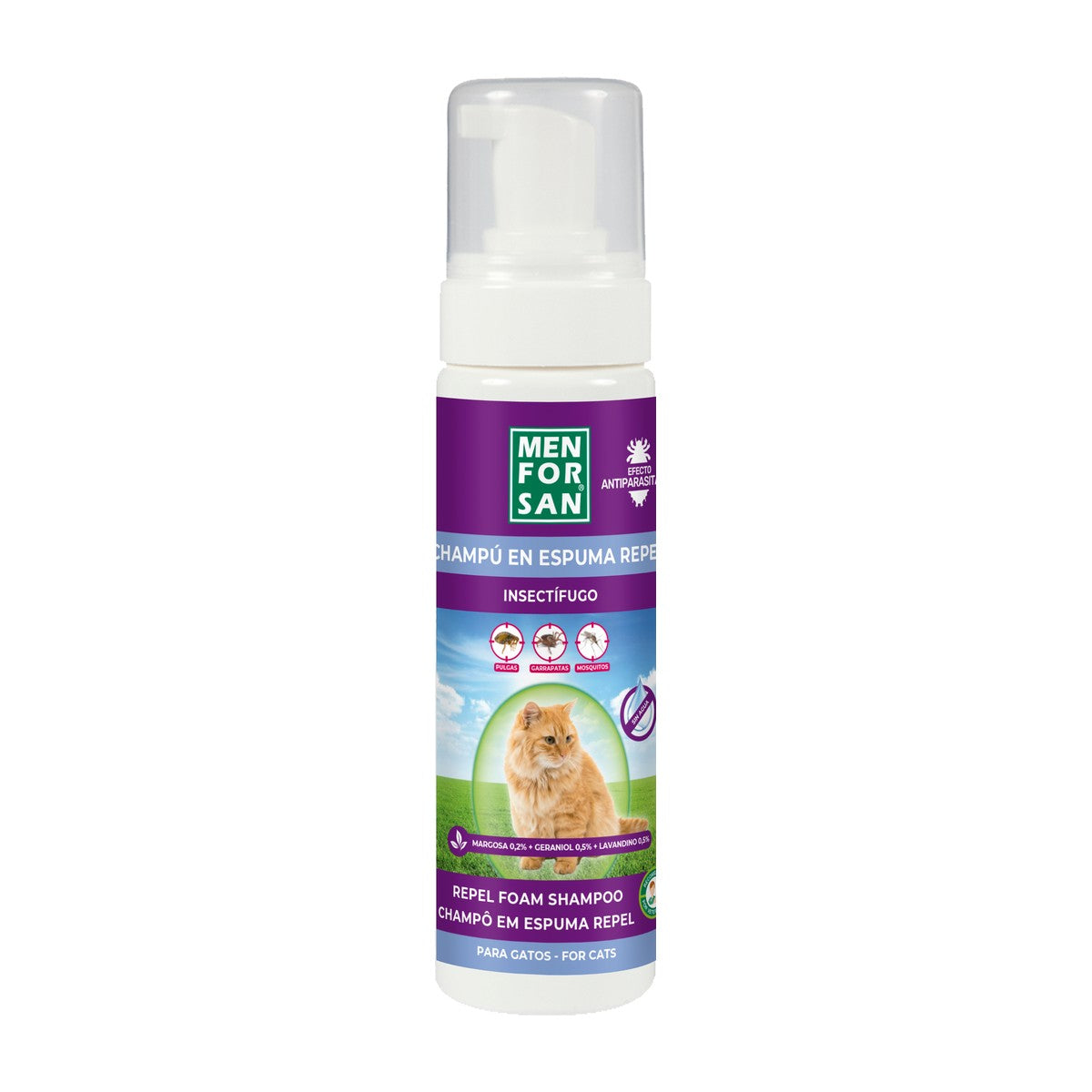 Menforsan Champú Espuma Antiinsectos Gatos 200 ml