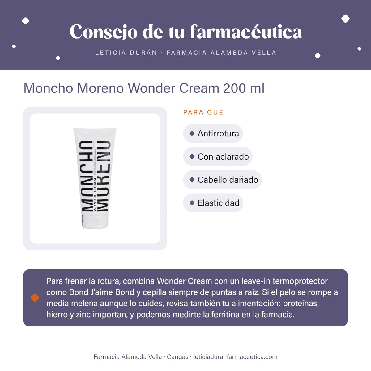 Moncho Moreno Wonder Cream 200 ml – consejo de tu farmacéutica