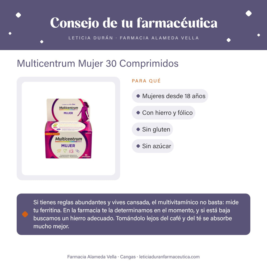 Multicentrum Mujer 30 Comprimidos – consejo de tu farmacéutica
