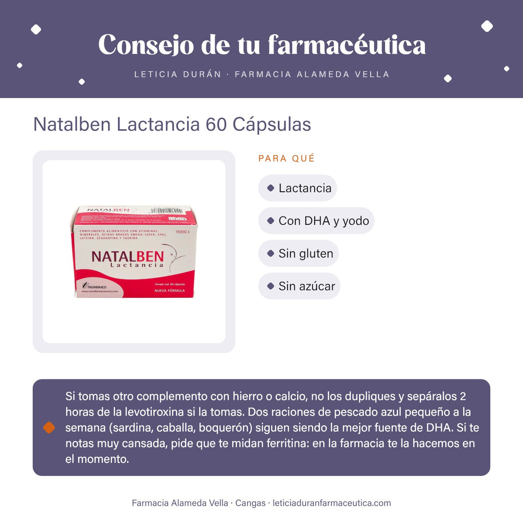 Natalben Lactancia 60 Cápsulas – consejo de tu farmacéutica