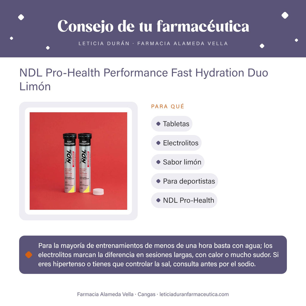 NDL Pro-Health Performance Fast Hydration Duo Limón – consejo de tu farmacéutica