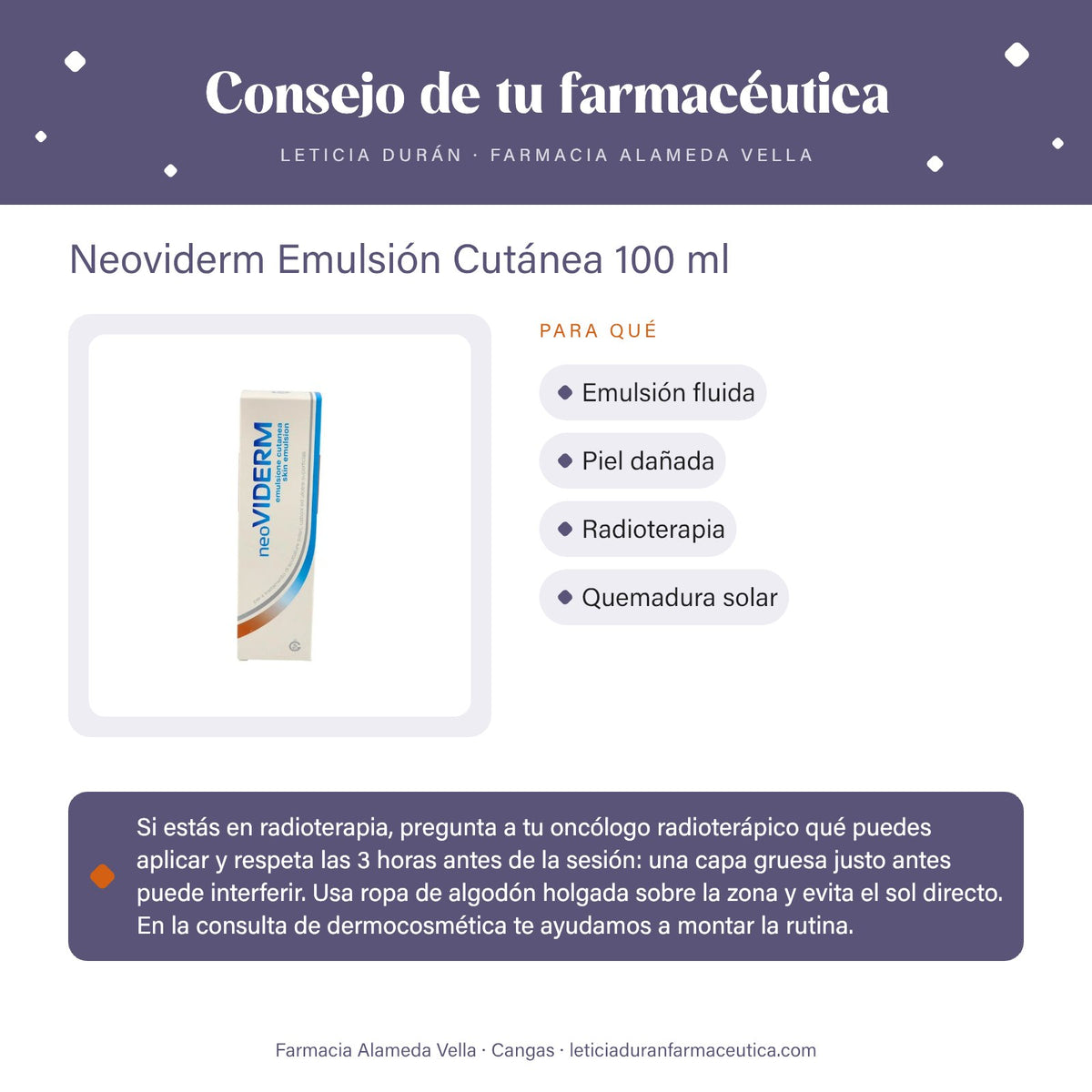 Neoviderm Emulsión Cutánea 100 ml – consejo de tu farmacéutica