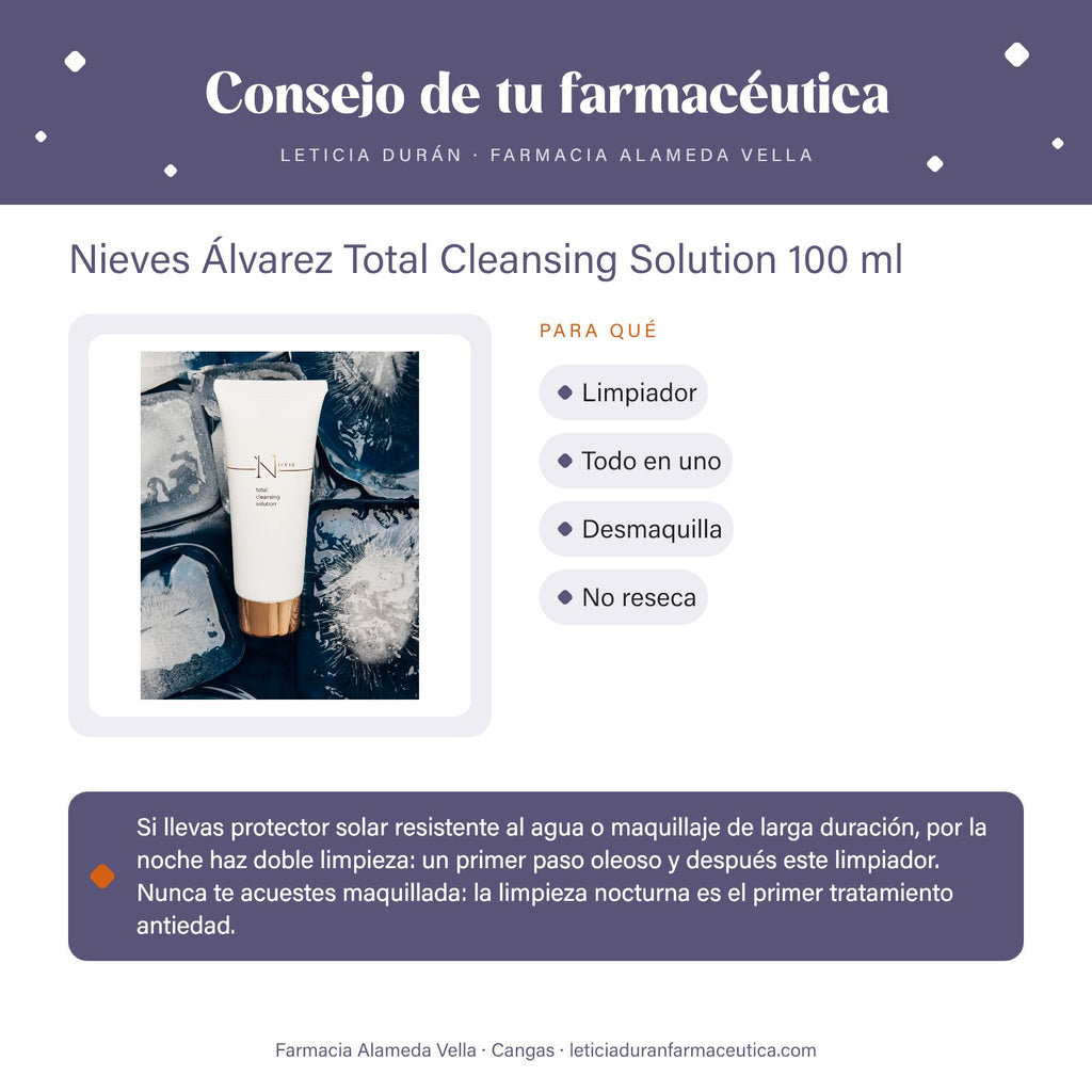 Nieves Álvarez Total Cleansing Solution 100 ml – consejo de tu farmacéutica
