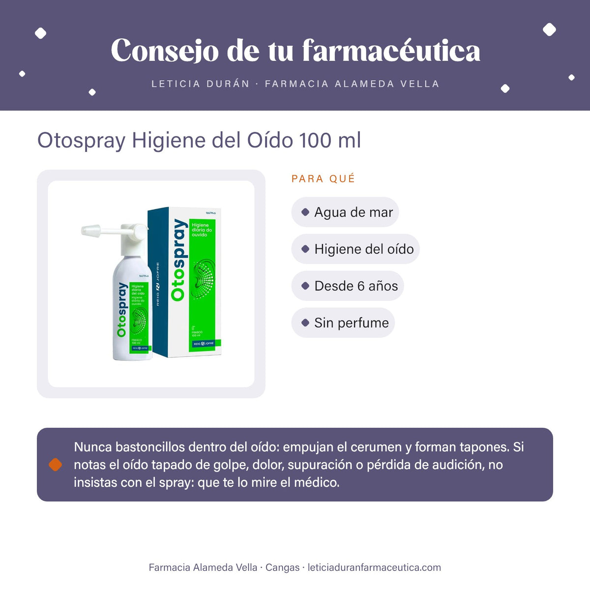 Otospray Higiene del Oído 100 ml – consejo de tu farmacéutica