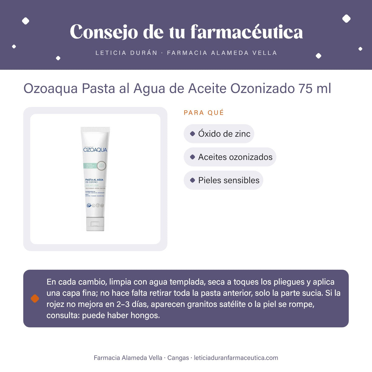 Ozoaqua Pasta al Agua de Aceite Ozonizado 75 ml – consejo de tu farmacéutica
