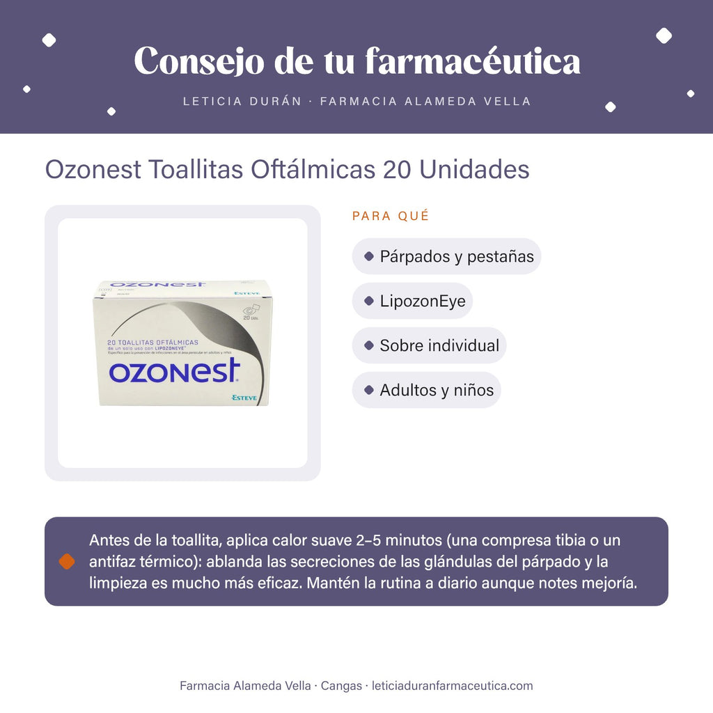 Ozonest Toallitas Oftálmicas 20 Unidades – consejo de tu farmacéutica