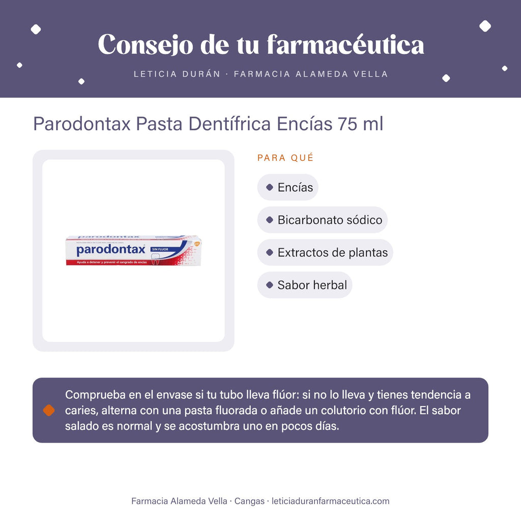 Parodontax Pasta Dentífrica Encías 75 ml – consejo de tu farmacéutica