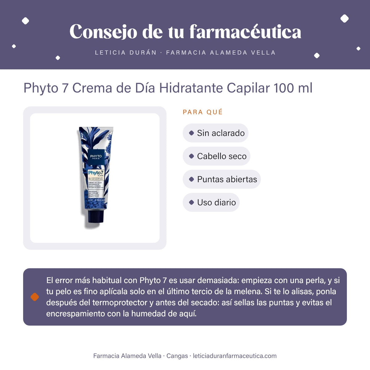 Phyto 7 Crema de Día Hidratante Capilar 100 ml – consejo de tu farmacéutica