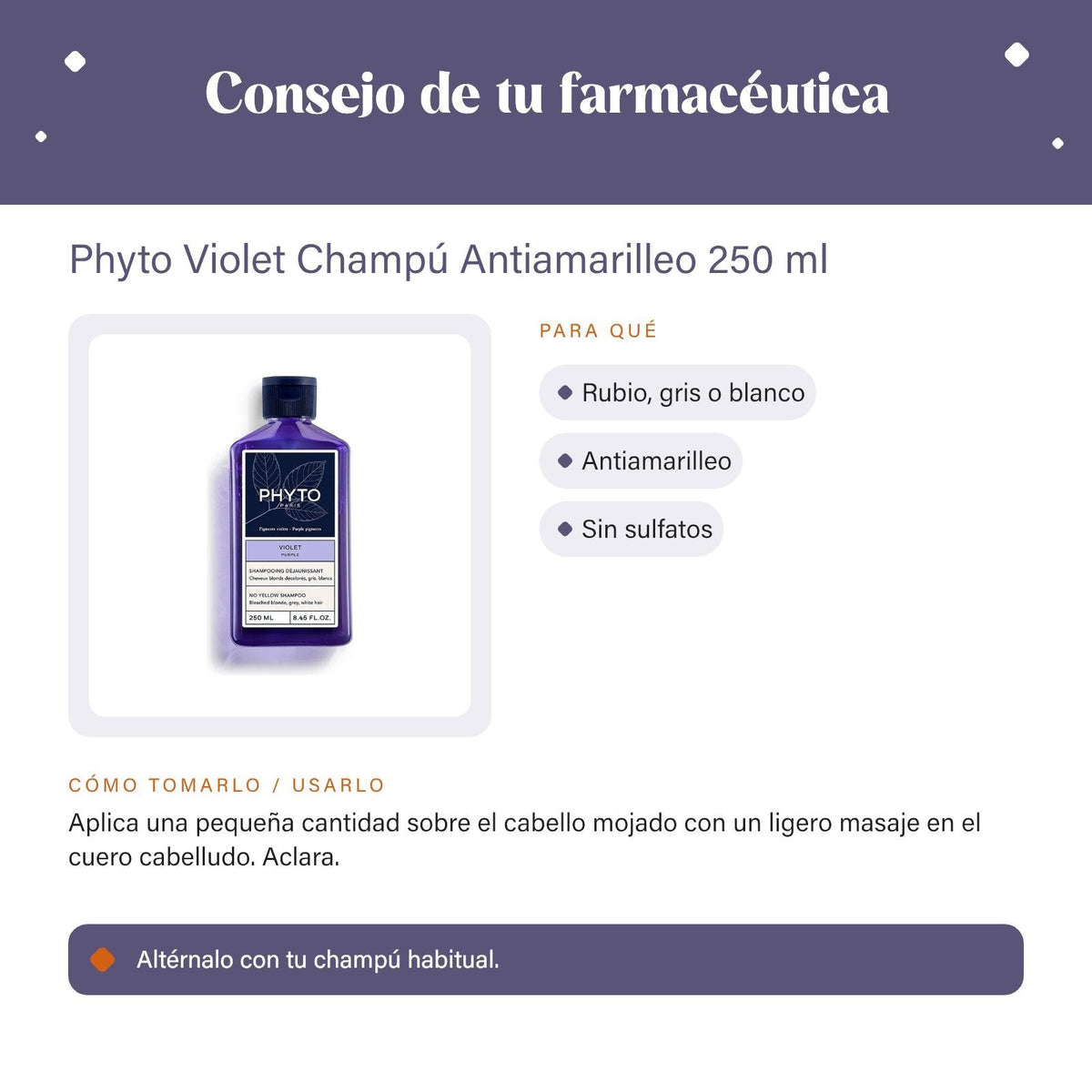 Phyto Violet Champú Antiamarilleo 250 ml – consejo de tu farmacéutica