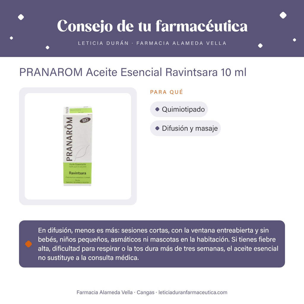 PRANAROM Aceite Esencial Ravintsara 10 ml – consejo de tu farmacéutica