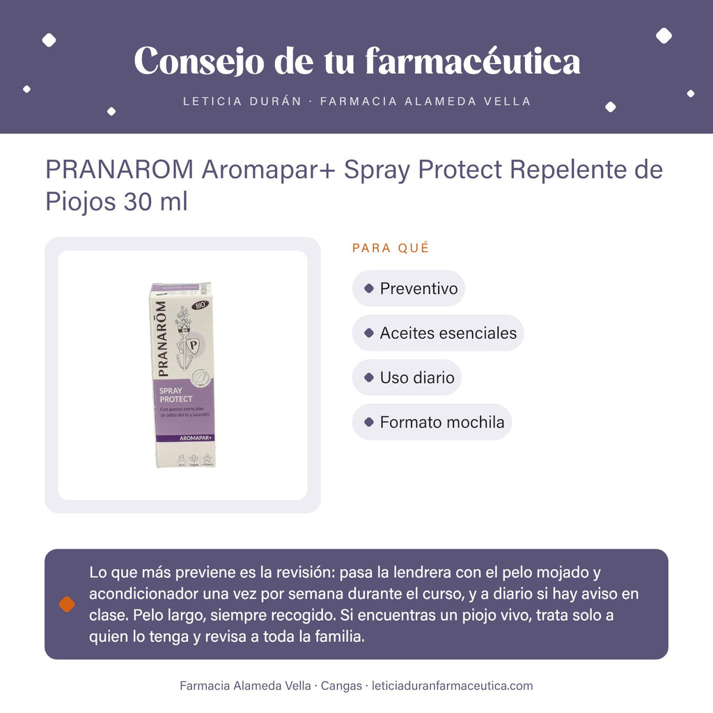 PRANAROM Aromapar+ Spray Protect Repelente de Piojos 30 ml – consejo de tu farmacéutica