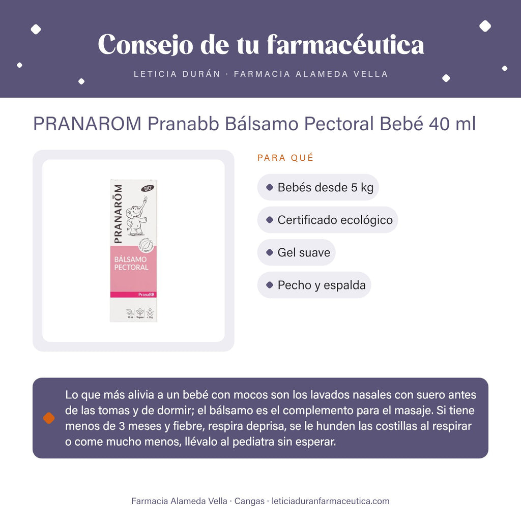 PRANAROM Pranabb Bálsamo Pectoral Bebé 40 ml – consejo de tu farmacéutica