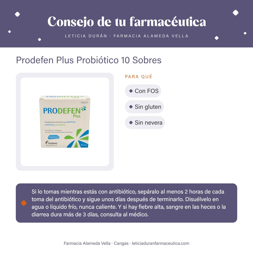 Prodefen Plus Probiótico 10 Sobres – consejo de tu farmacéutica