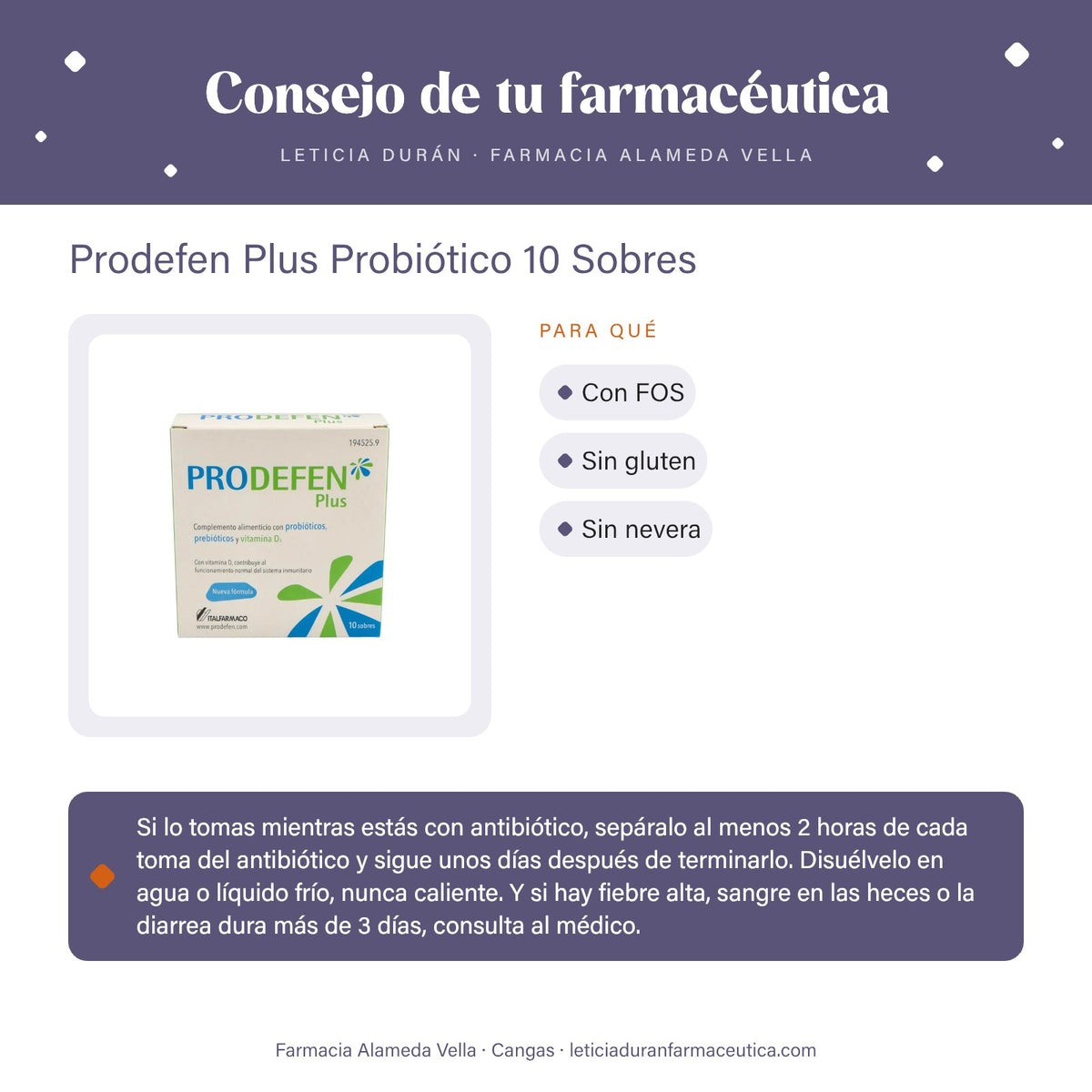 Prodefen Plus Probiótico 10 Sobres – consejo de tu farmacéutica