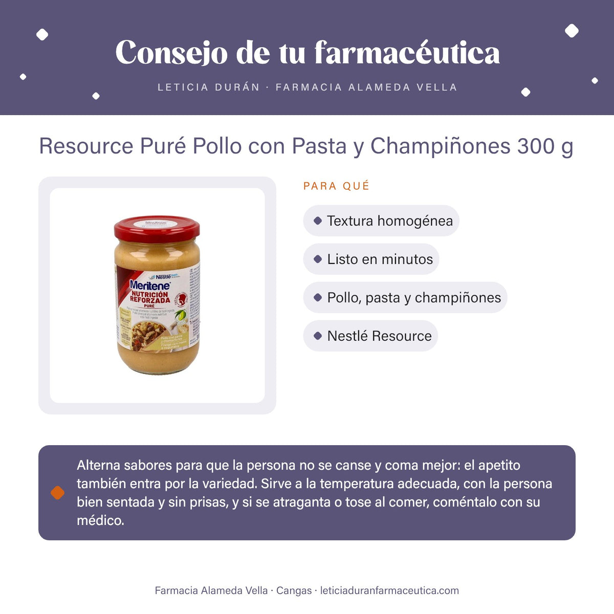 Resource Puré Pollo con Pasta y Champiñones 300 g – consejo de tu farmacéutica