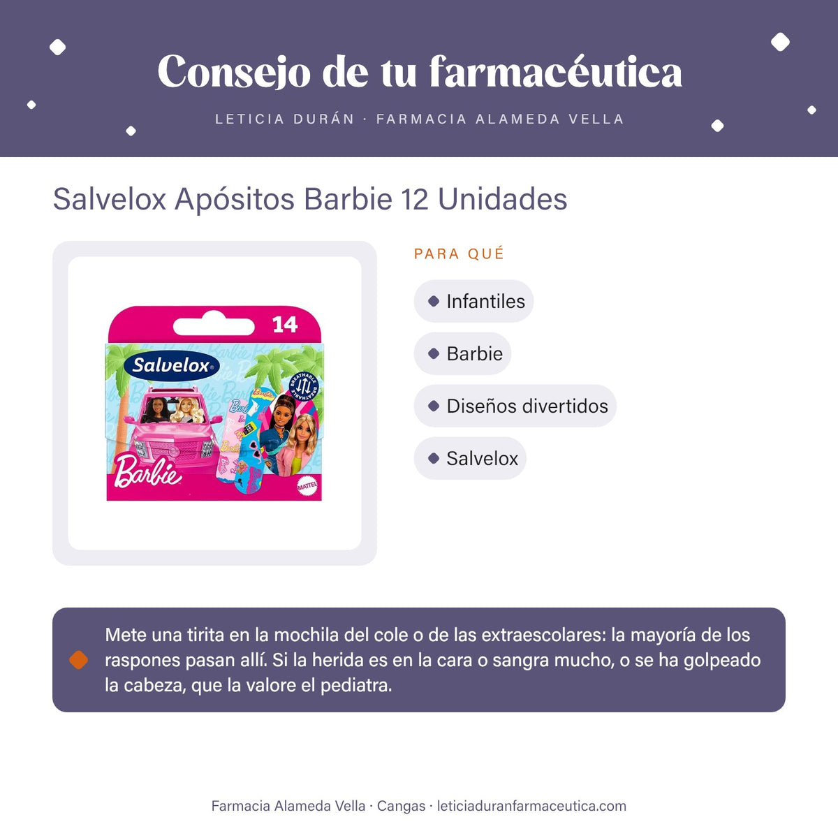 Salvelox Apósitos Barbie 12 Unidades – consejo de tu farmacéutica