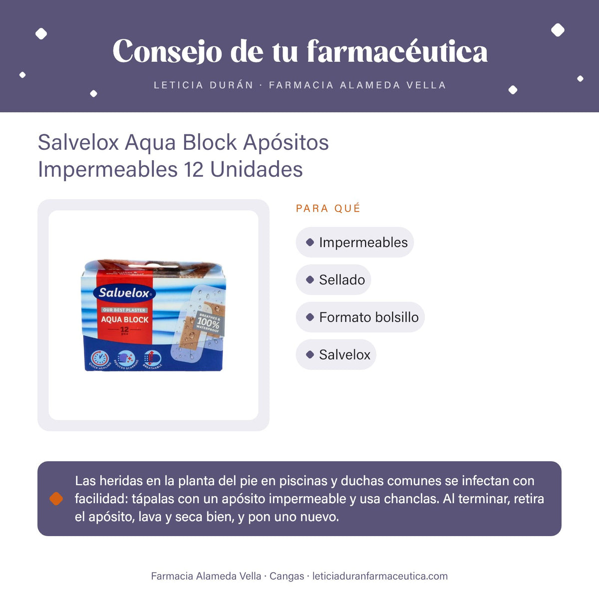 Salvelox Aqua Block Apósitos Impermeables 12 Unidades – consejo de tu farmacéutica
