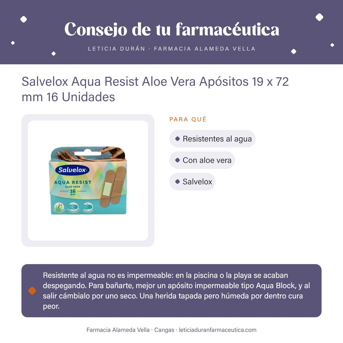Salvelox Aqua Resist Aloe Vera Apósitos 19 x 72 mm 16 Unidades – consejo de tu farmacéutica