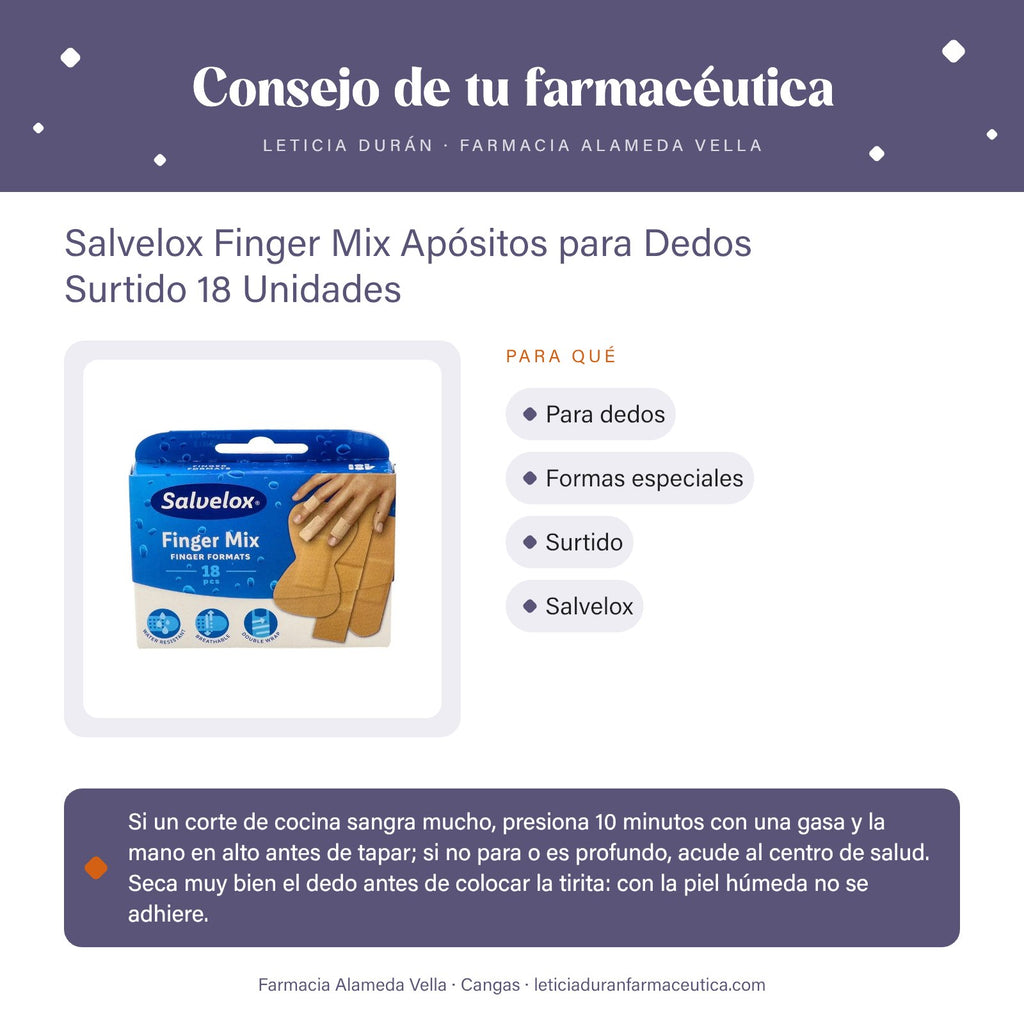 Salvelox Finger Mix Apósitos para Dedos Surtido 18 Unidades – consejo de tu farmacéutica