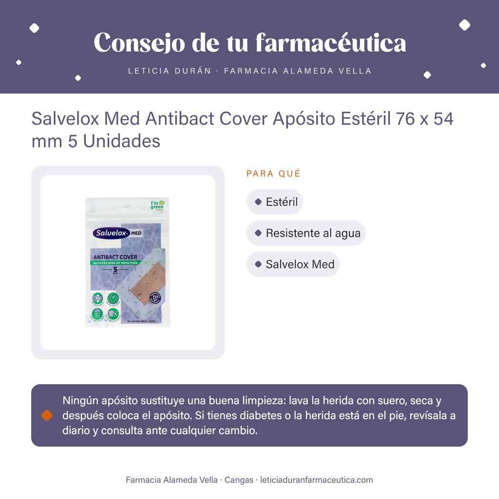 Salvelox Med Antibact Cover Apósito Estéril 76 x 54 mm 5 Unidades – consejo de tu farmacéutica