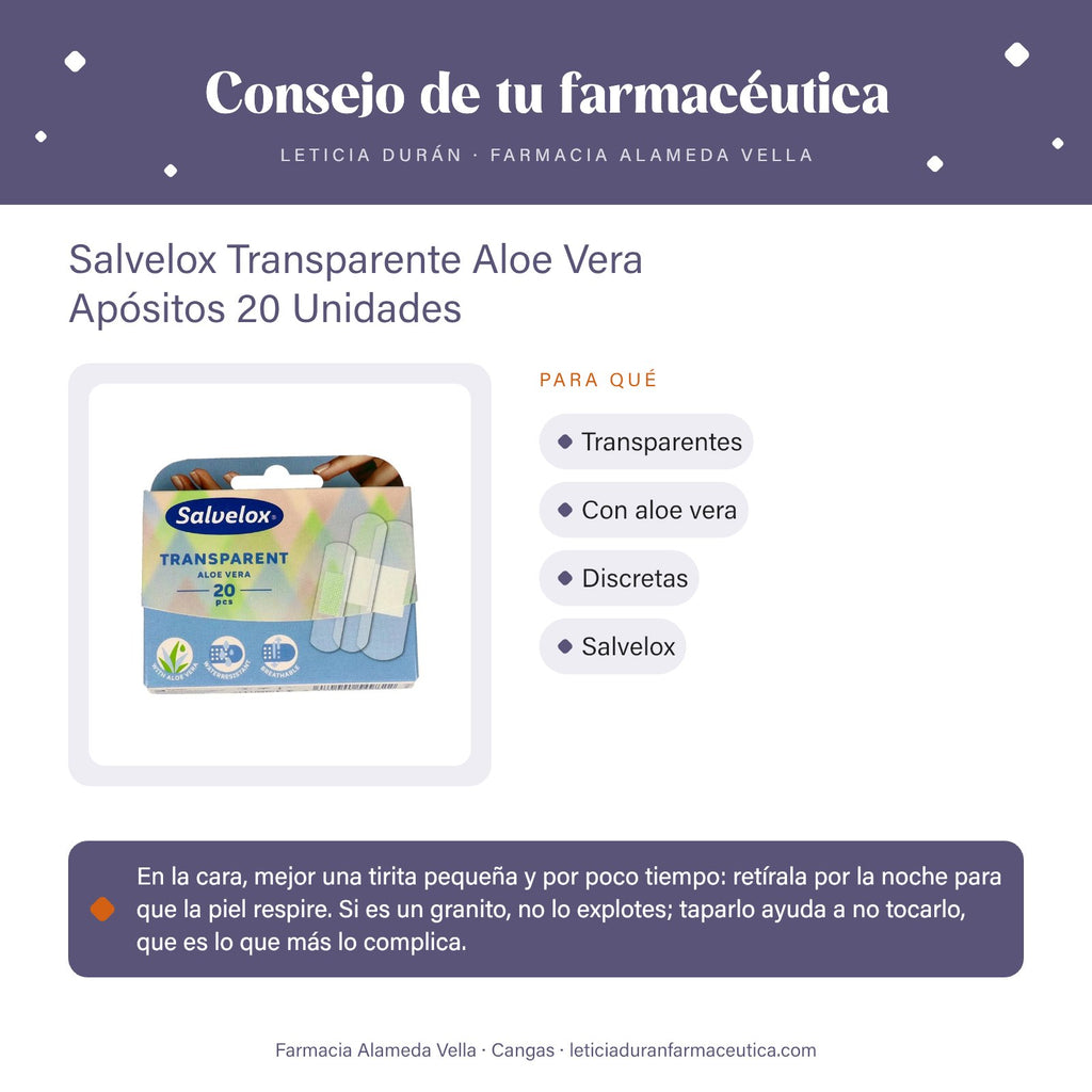Salvelox Transparente Aloe Vera Apósitos 20 Unidades – consejo de tu farmacéutica