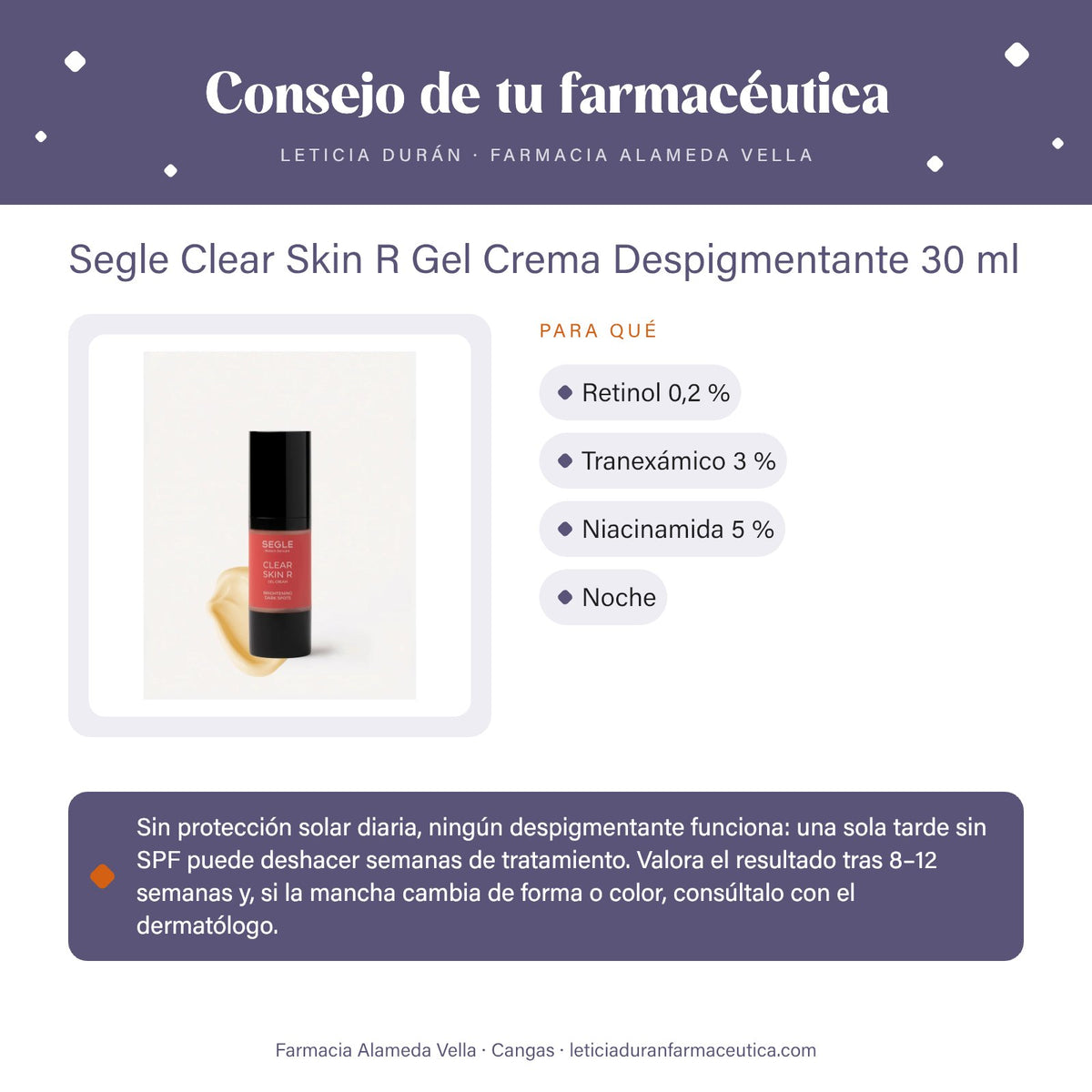 Segle Clear Skin R Gel Crema Despigmentante 30 ml – consejo de tu farmacéutica