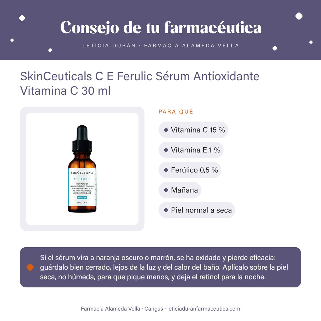 SkinCeuticals C E Ferulic Sérum Antioxidante Vitamina C 30 ml – consejo de tu farmacéutica