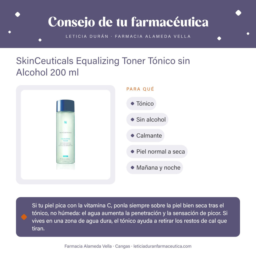 SkinCeuticals Equalizing Toner Tónico sin Alcohol 200 ml – consejo de tu farmacéutica