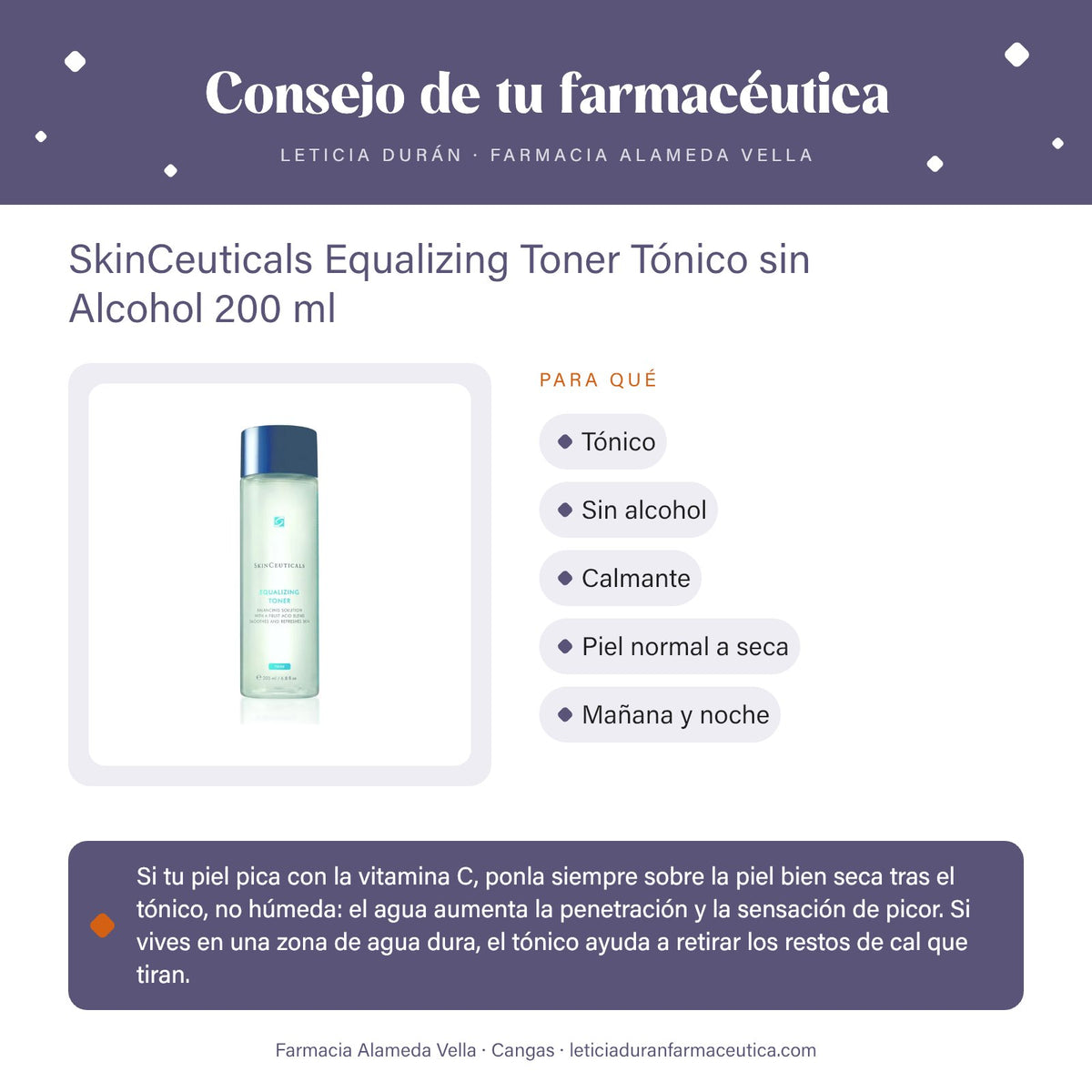 SkinCeuticals Equalizing Toner Tónico sin Alcohol 200 ml – consejo de tu farmacéutica