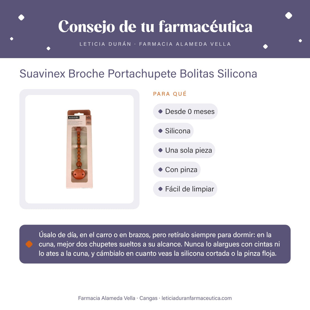 Suavinex Broche Portachupete Bolitas Silicona – consejo de tu farmacéutica