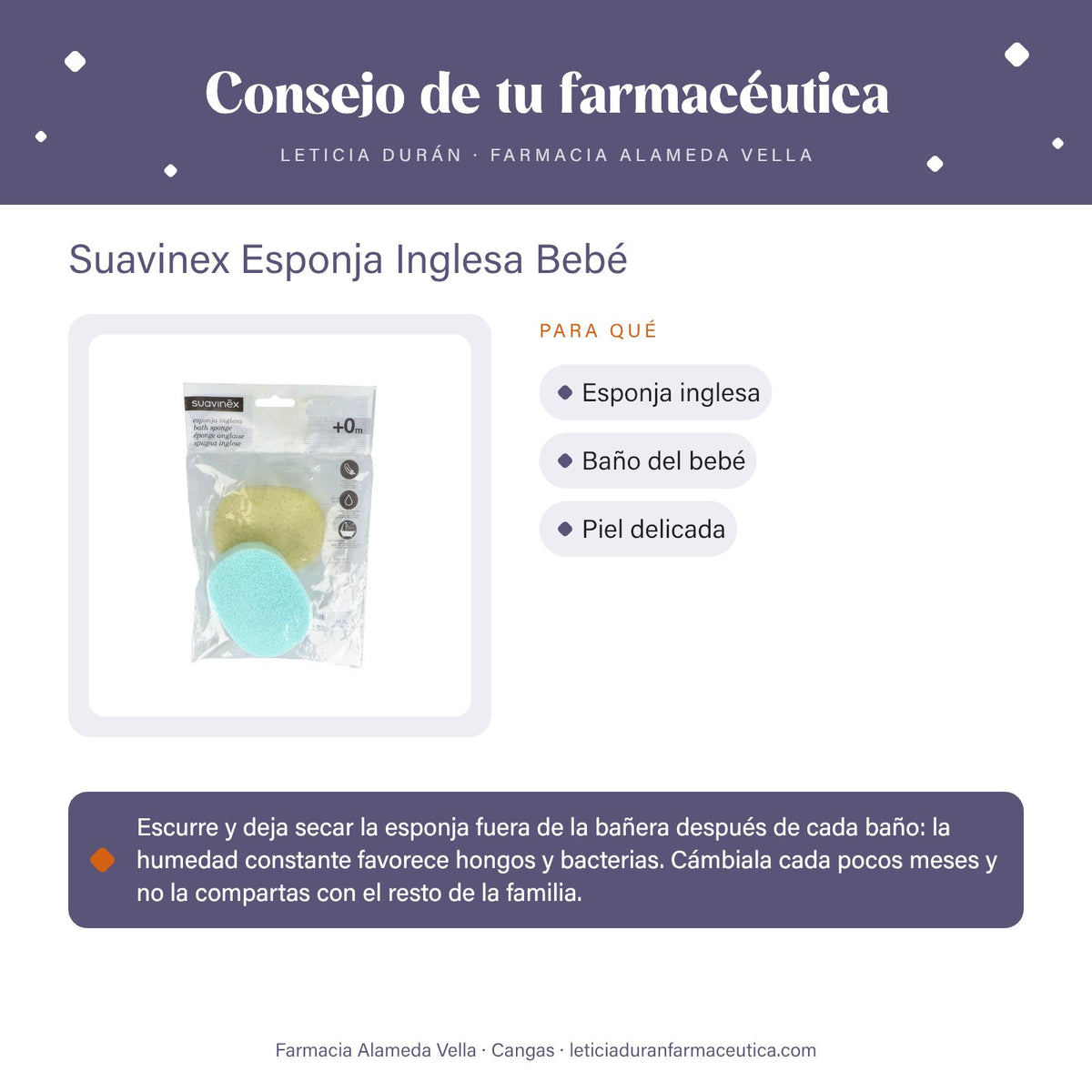 Suavinex Esponja Inglesa Bebé – consejo de tu farmacéutica