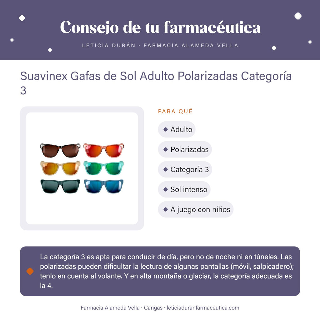 Suavinex Gafas de Sol Adulto Polarizadas Categoría 3 – consejo de tu farmacéutica