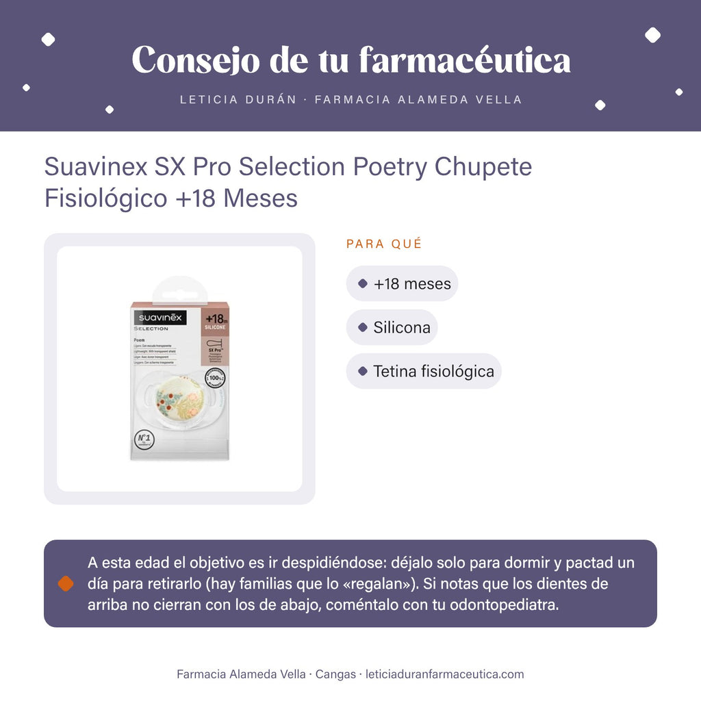 Suavinex SX Pro Selection Poetry Chupete Fisiológico +18 Meses – consejo de tu farmacéutica