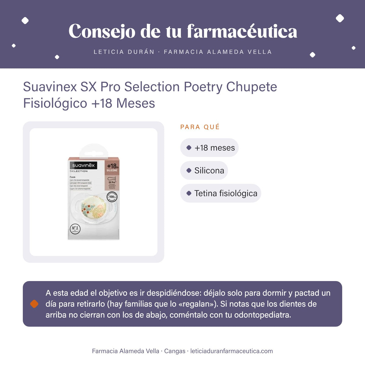 Suavinex SX Pro Selection Poetry Chupete Fisiológico +18 Meses – consejo de tu farmacéutica