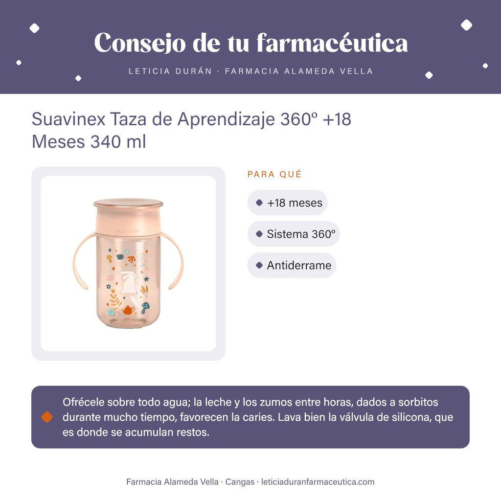 Suavinex Taza de Aprendizaje 360º +18 Meses 340 ml – consejo de tu farmacéutica