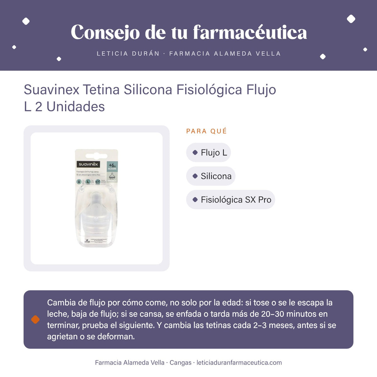 Suavinex Tetina Silicona Fisiológica Flujo L 2 Unidades – consejo de tu farmacéutica