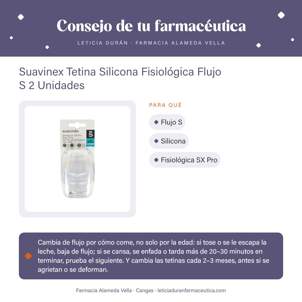 Suavinex Tetina Silicona Fisiológica Flujo S 2 Unidades – consejo de tu farmacéutica