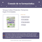 Tampax Cotton Protection Tampones Super 16 Unidades – consejo de tu farmacéutica