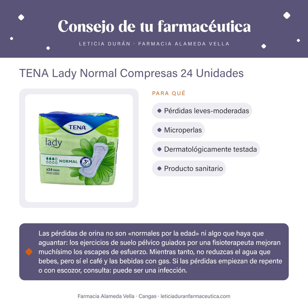 TENA Lady Normal Compresas 24 Unidades – consejo de tu farmacéutica