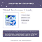 TENA Lady Super Compresas 30 Unidades – consejo de tu farmacéutica